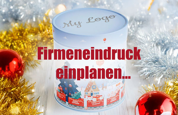 Adventskalenderdosen mit "Schneemann-Datumsschieber" und Befüllung