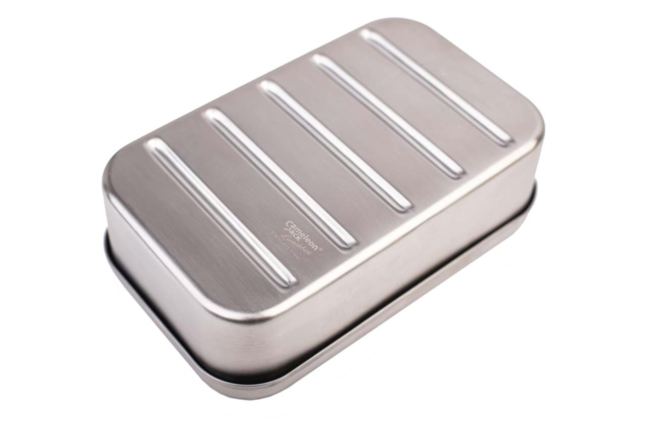 Edelstahl Lunchbox "Waldpicknick" mit Buchenholzdeckel