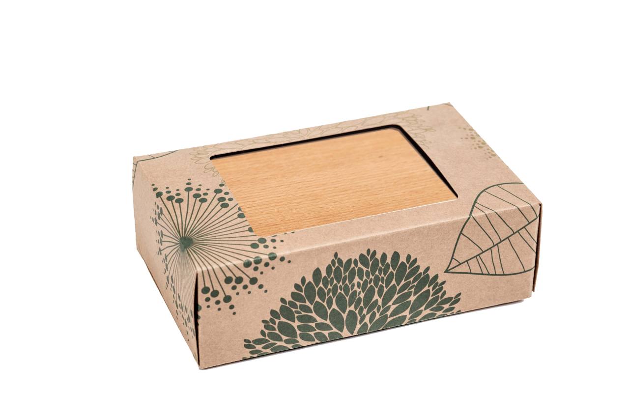 Edelstahl Lunchbox "Waldpicknick" mit Buchenholzdeckel