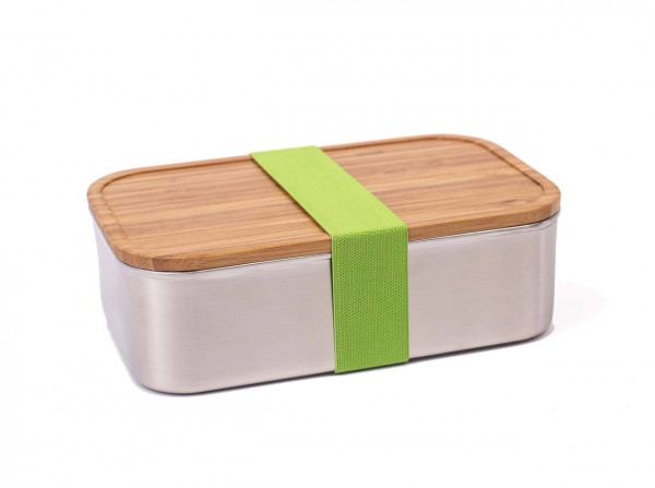 Edelstahllunchbox mit Bambusdeckel